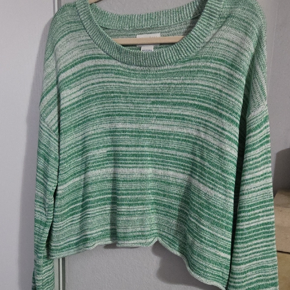 Green Striped Women's Sweater